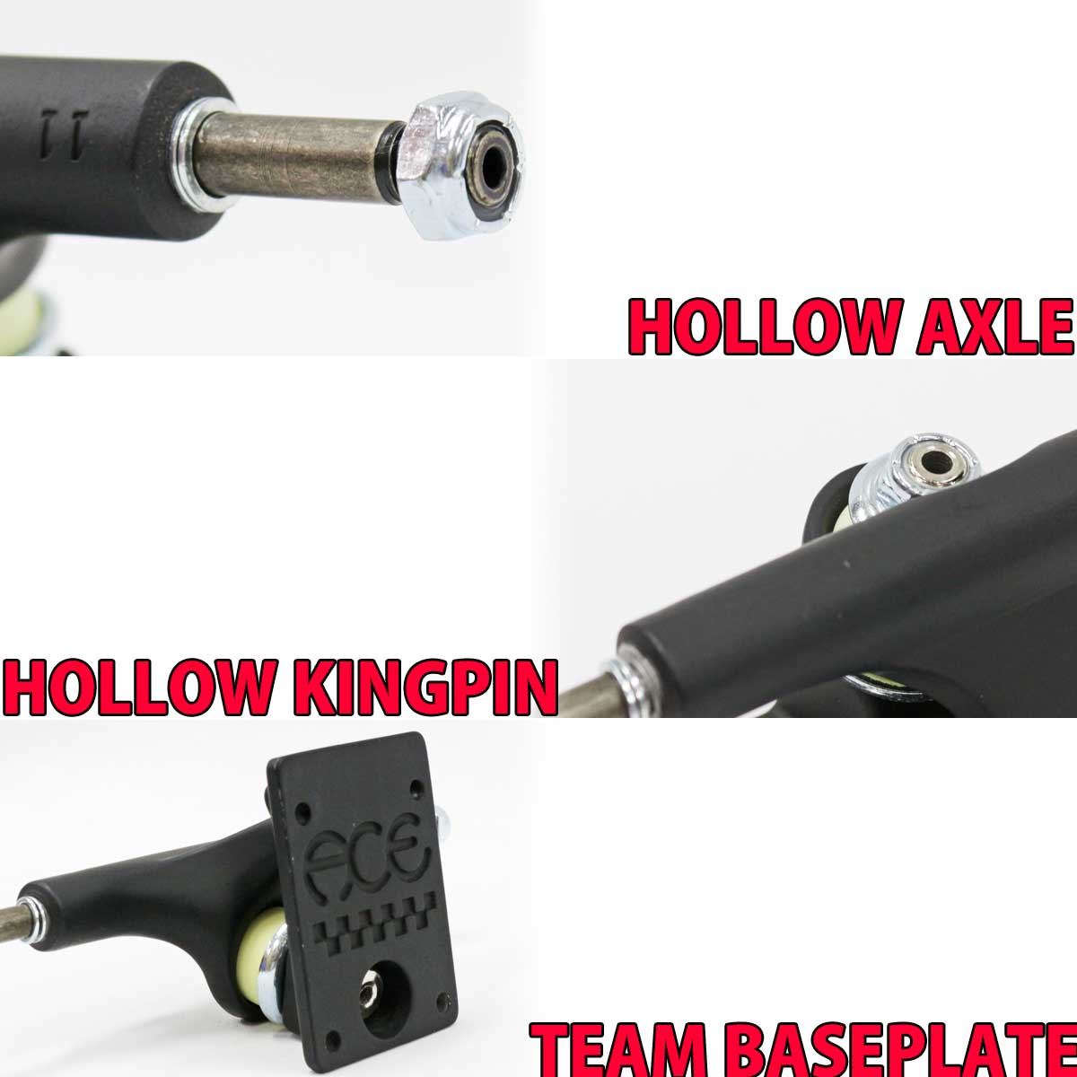 Ace（エース） 11 Classic HI Hollow Matte Black Trucks スケボー