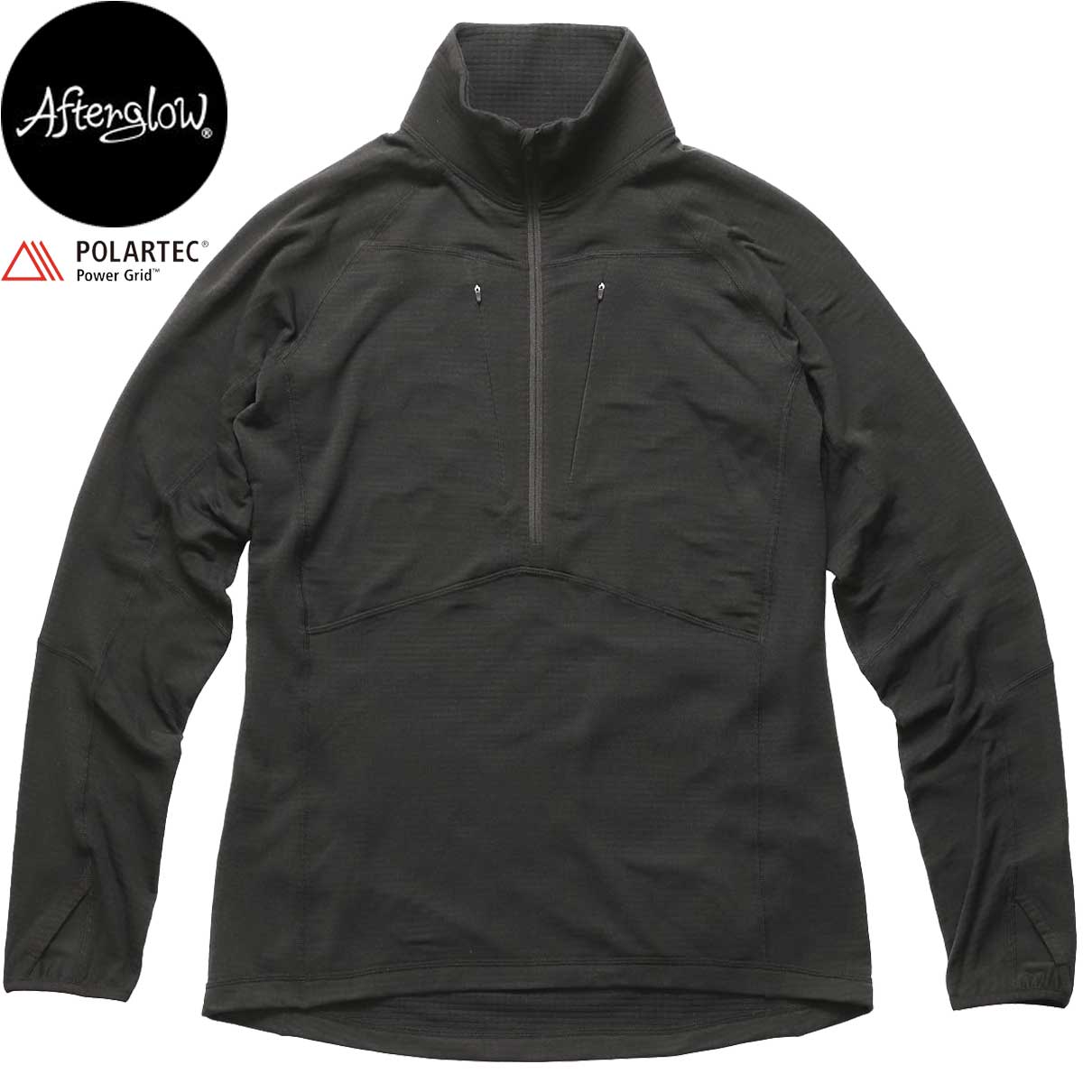 アフターグロー ベースレイヤー パワーグリッドハーフジップシャツ Afterglow Power grid Half Zip Shirts Polartec メンズ スポーツ ウェア