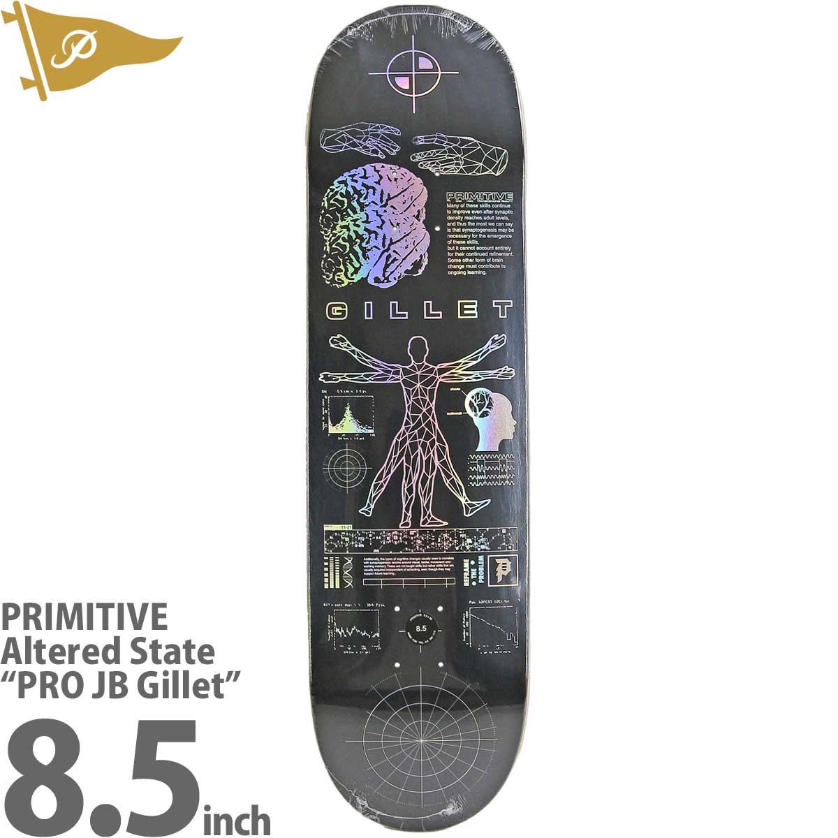 プリミティブ 8.5インチ スケボー デッキ Primitive Skateboards Pro 