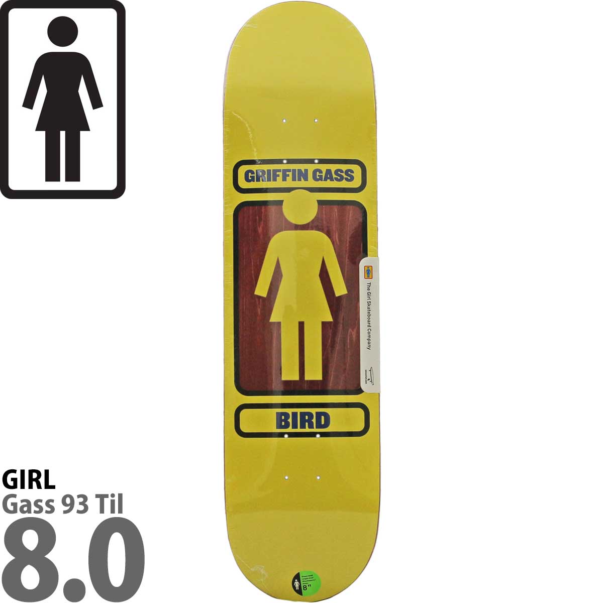 ガール 8.0インチ スケボー デッキ Girl Skateboards Pro Gass 93 Til 