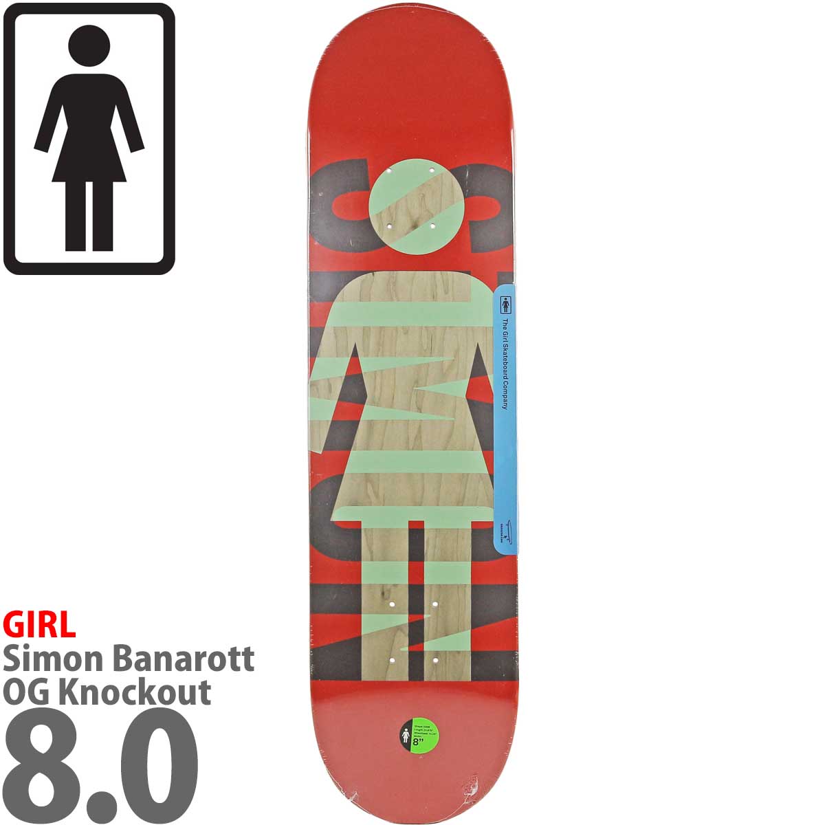 ガール 8.0インチ スケボー デッキ Girl Skateboards Pro Banarott OG Knockout Deck スケートボード  ブランド スケボーデッキ おしゃれ ブランド : deck0102 : カットバック スケートボード専門店 - 通販 - Yahoo!ショッピング