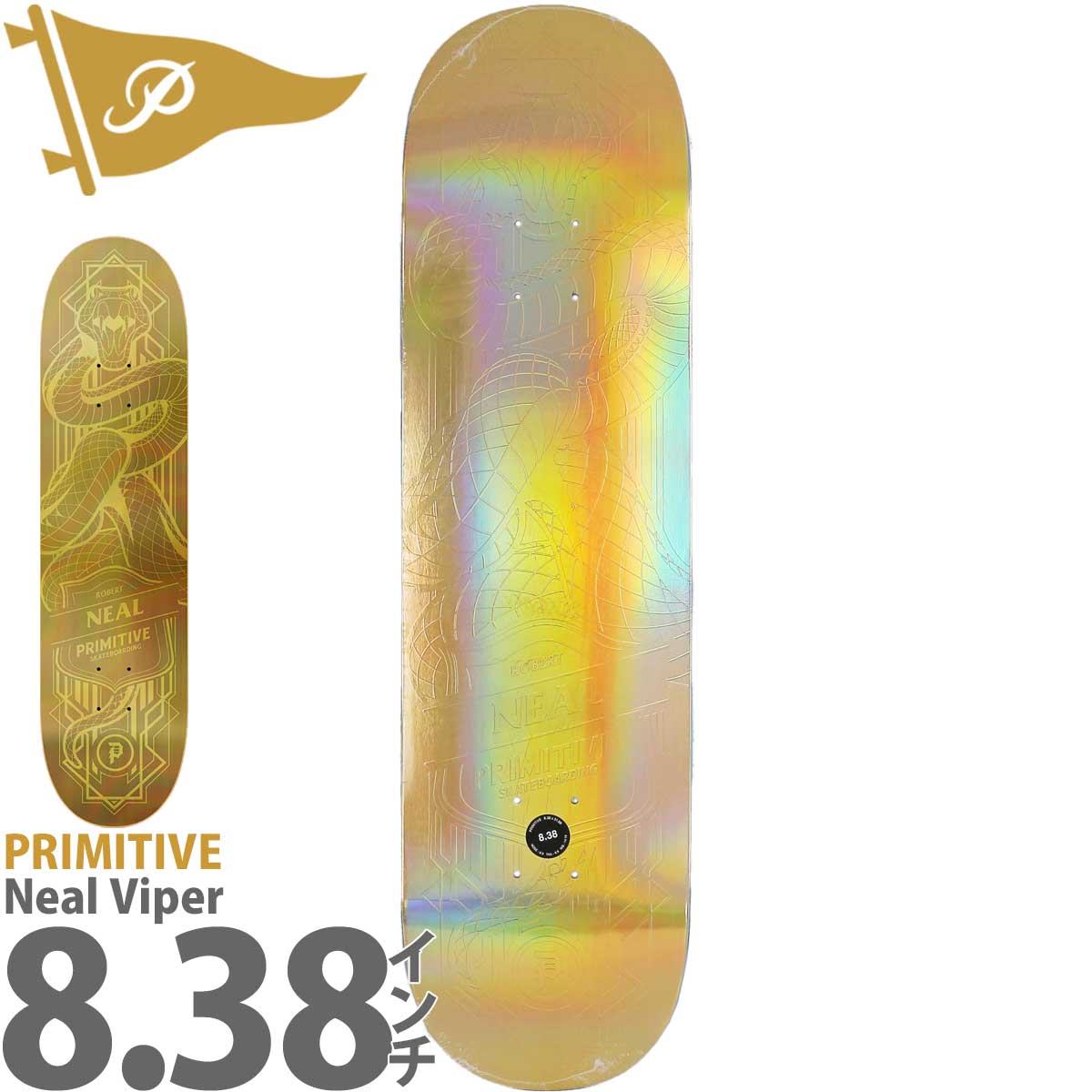 PRIMITIVE（プリミティブ） 8.38インチ スケボー デッキ Primitive Pro