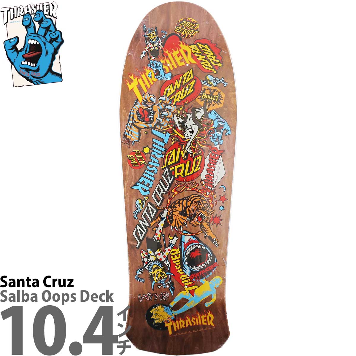 サンタクルーズ 10.4インチ スケボー デッキ Santa Cruz Skateboards Pro Alba Thrasher Salba  Oops Deck スケートボード スケボーデッキ オールドスクール