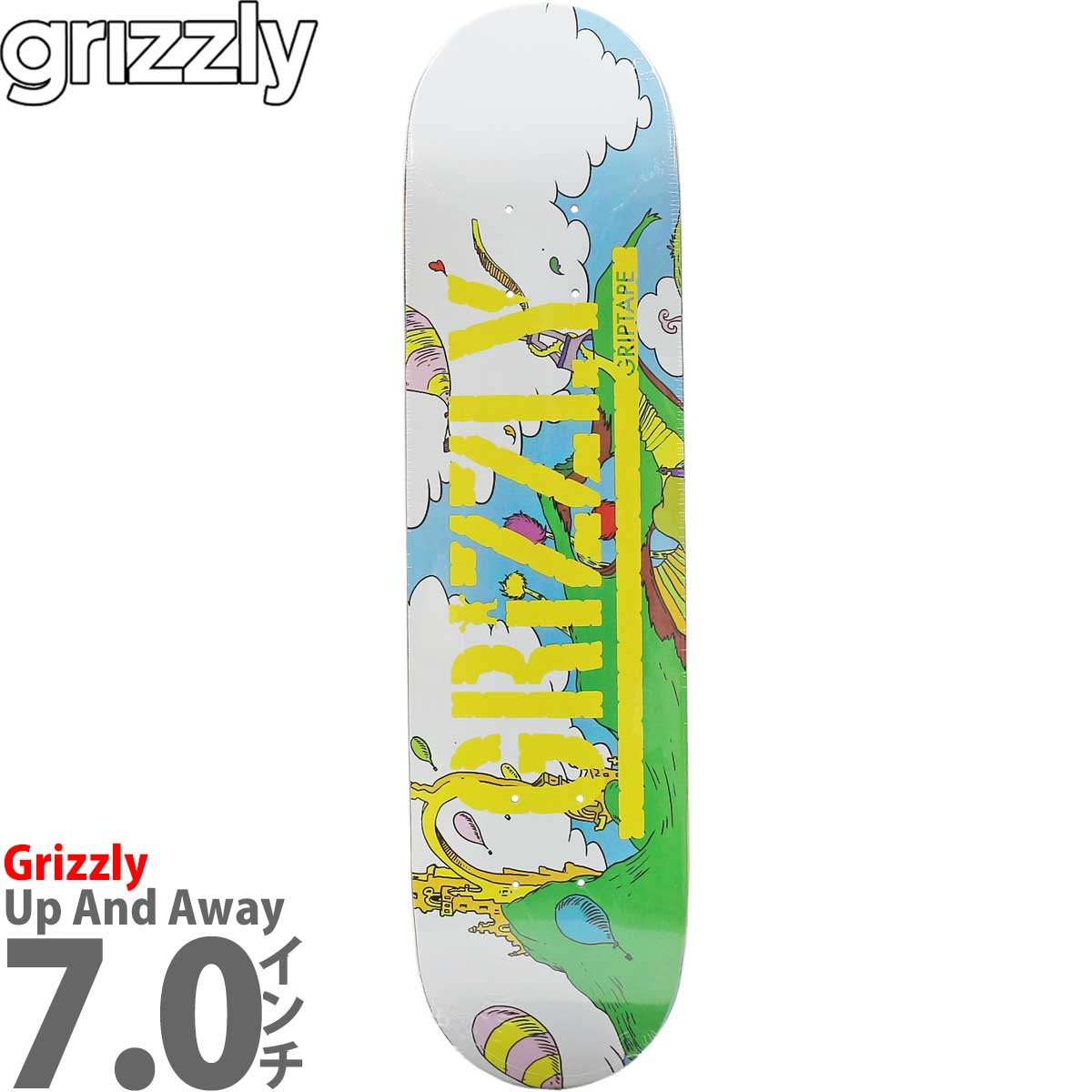 グリズリー 7.0インチ スケボー キッズデッキ Grizzly Skateboards Up And Away Deck 子供 子どもサイズ  スケートボード ブランド スケボーデッキ 板