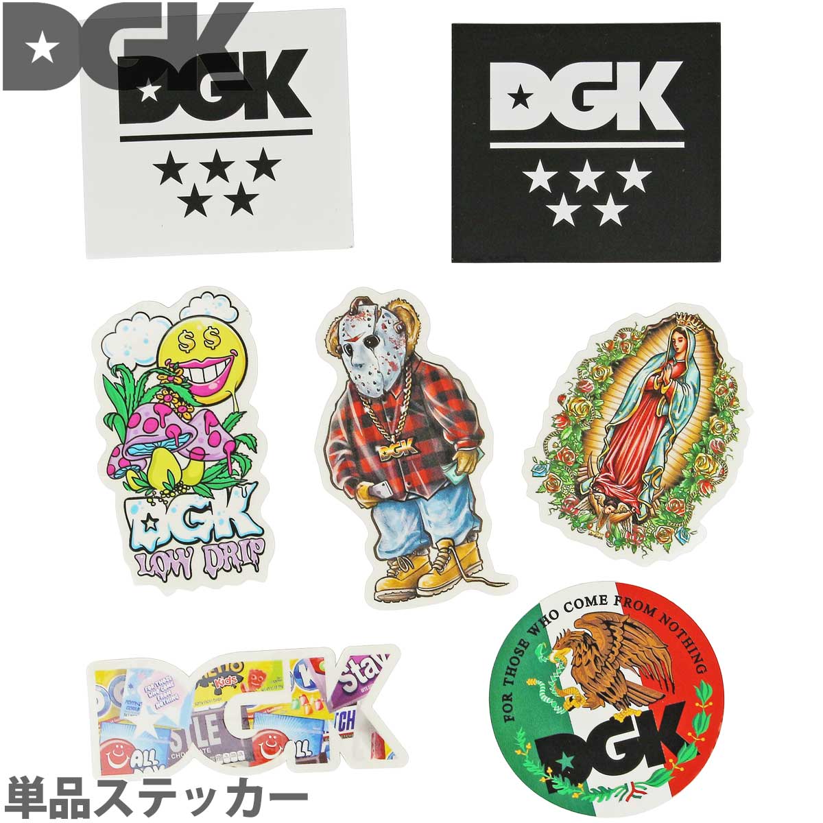 DGK スケボー ステッカー 単品 Dirty Ghetto Krew Sticker 単品