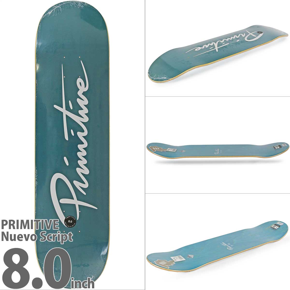 プリミティブ スケボー デッキ Nuevo Script Dirty P Euro Slant Primitive Skateboards Team  Deck スケートボード チームデッキ