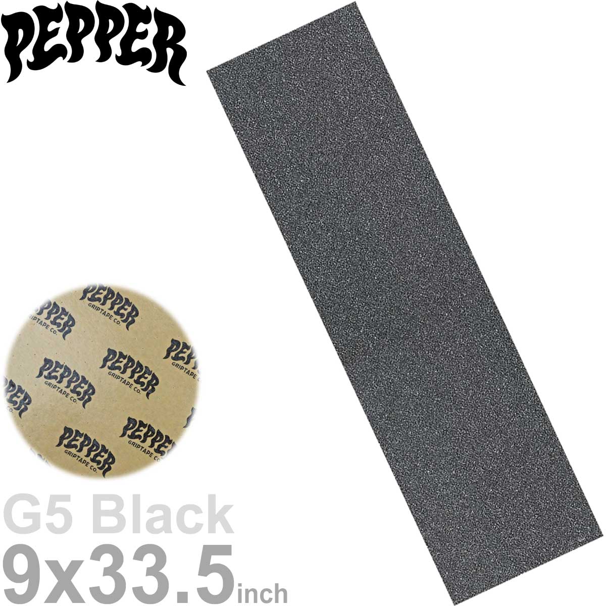 ペッパー デッキテープ 9インチ スケボー ブラック Pepper G5 Black Skateboards Griptape グリップテープ  スケートボード :gtape70:スケートボード専門店カットバック - 通販 - Yahoo!ショッピング