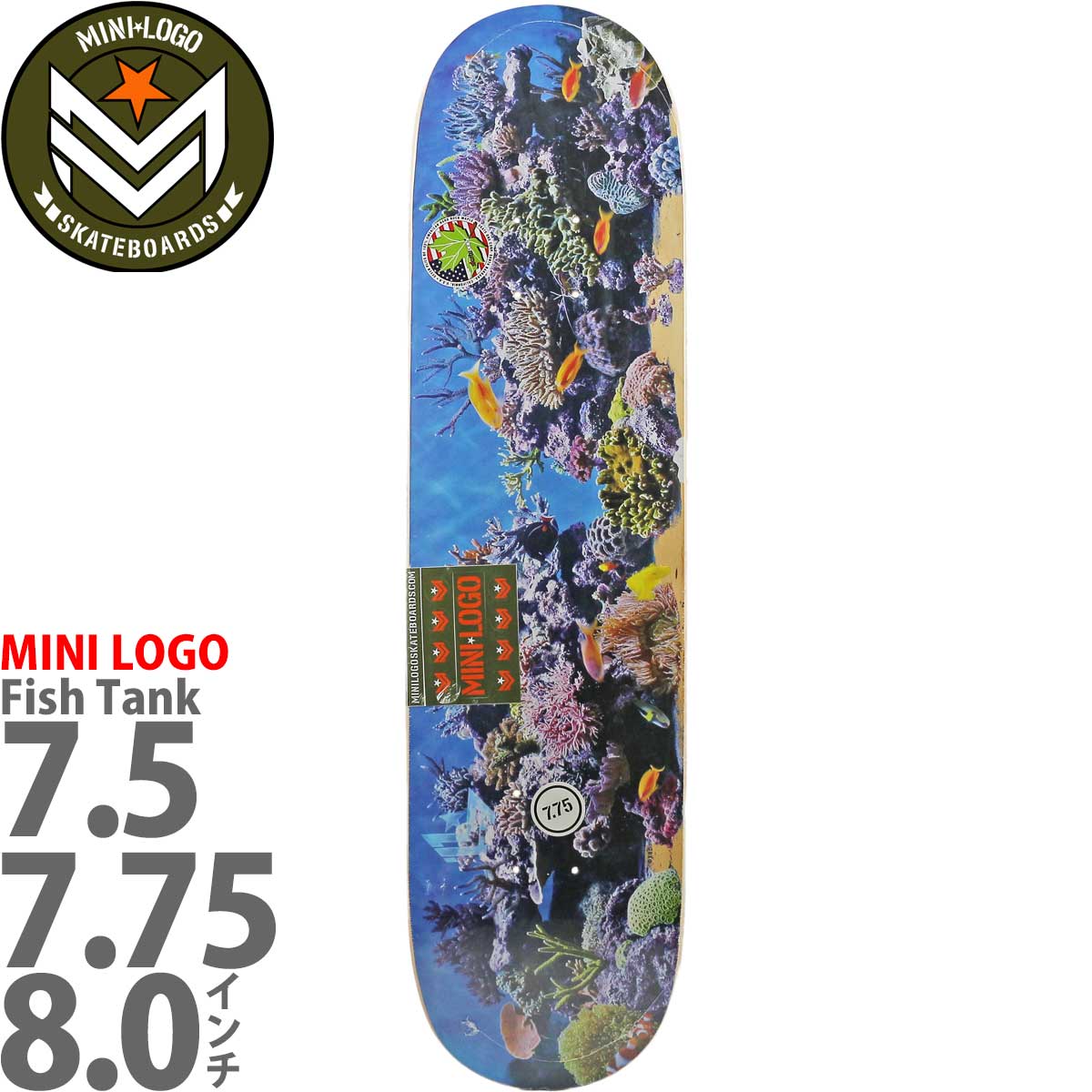ミニロゴ 7.5 7.75 8.0インチ スケボー デッキ Mini Logo Skateboards 