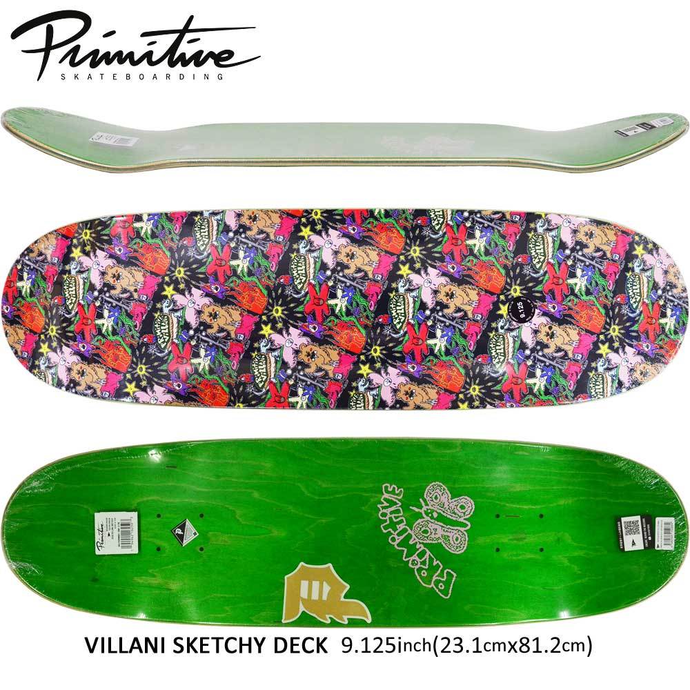 プリミティブ 9.125 インチ スケボー デッキ Primitive Skateboard Franky Villanig Sketchy 人気  ブランド スケボーデッキ おすすめ スケートボード :primi-178:スケートボード専門店カットバック - 通販 - Yahoo!ショッピング