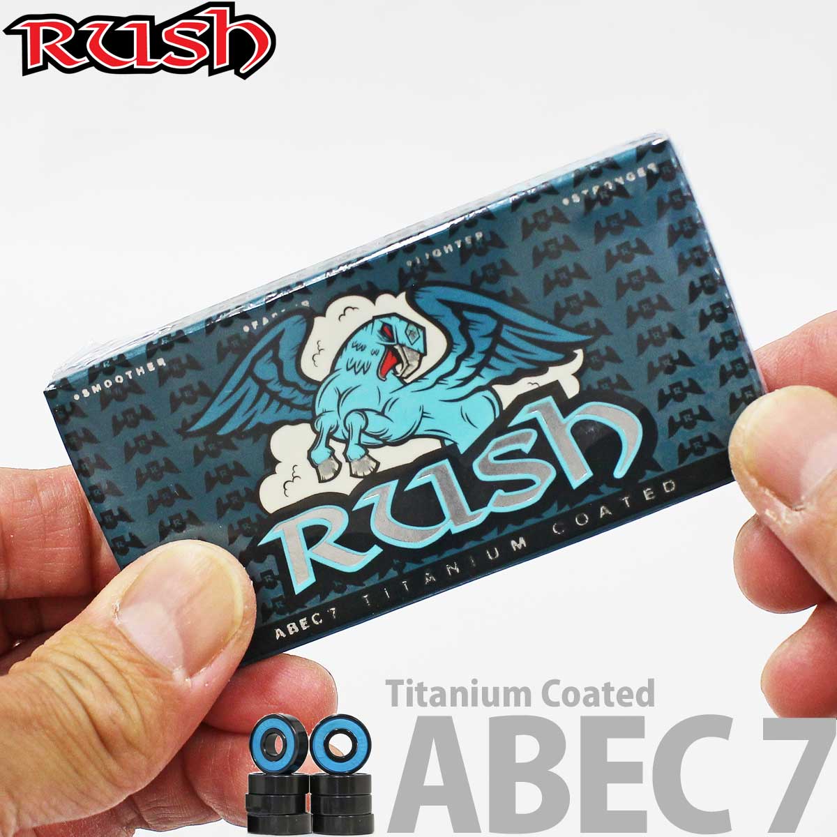 ラッシュ スケボー ベアリング ABEC7 Rush Titanium Coated Bearings
