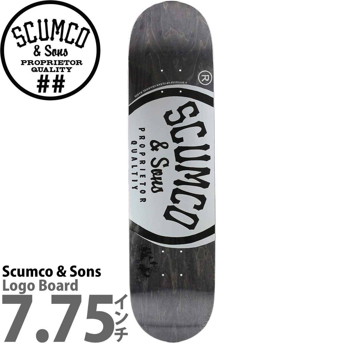 スカムコサンズ 7.75インチ スケボー デッキ Scumco Sons Logo Board Deck スケートボード スケボーデッキ