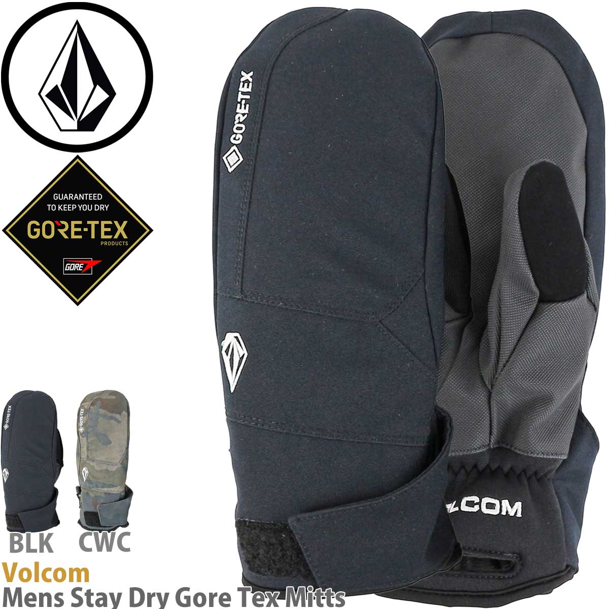 VOLCOM MEN,S STAY DRY GORE-TEX MITT Mサイズ Mens Stay Dry Gore-Tex Mitts - Black | Volcom Japan