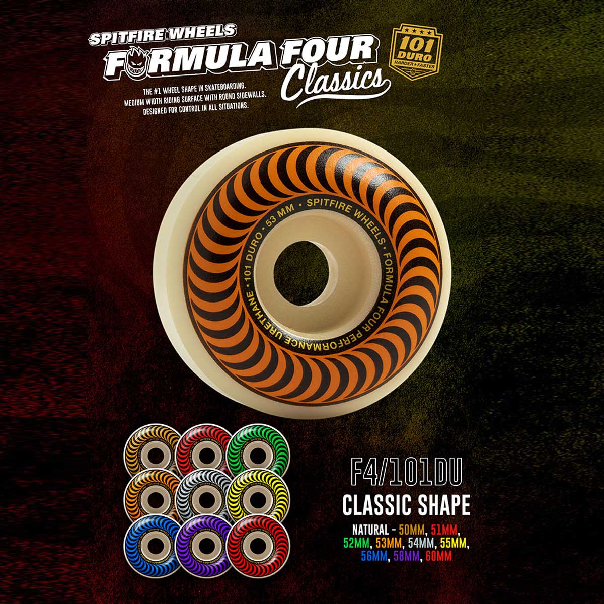 スピットファイア F4 53mm 101 クラシック SPITFIRE ウィール TEAM F4 CLASSIC - 53MM / 101A – Prime