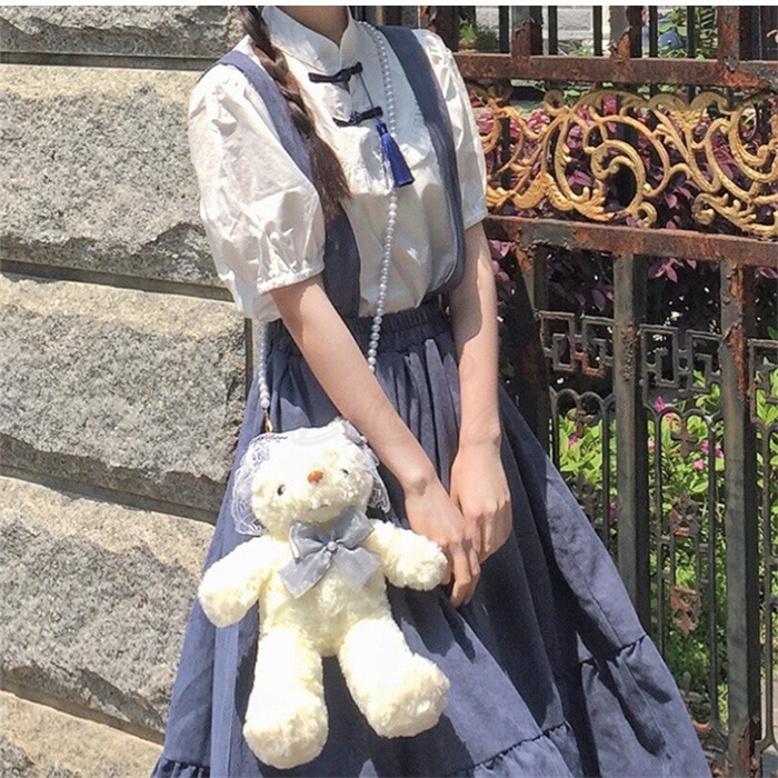 サロペットスカート 半袖シャツ 上下セット服 サスペンダー