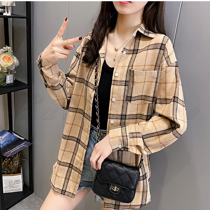 シャツブラウス ロングシャツ チェックブラウス チェック柄 襟付き 長袖 レディース トップス 81Z-5qweymL._AC_SX466_.jpg