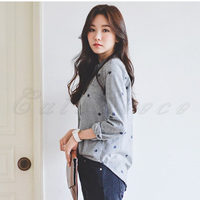 ブラウス シャツ コットン×麻ストライプブラウス レディース cutecooco_c20t0998