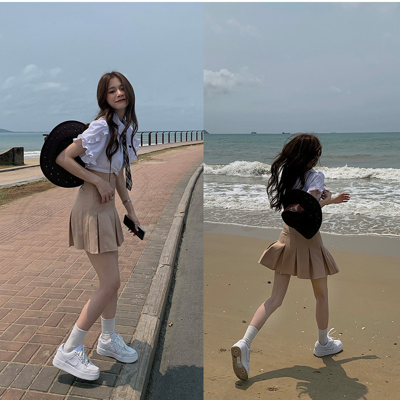 ★utaa シャツ　プリーツスカート　セット プリーツスカート レディース シャツ ミニ丈 セットアップ ボトムス