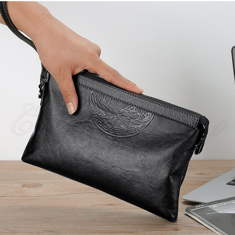 クラッチバッグ メンズ ハンドバッグ カバン 薄型 ストラップ付き