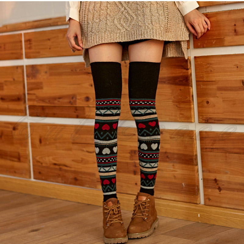 レッグウォーマー レディース ルーズソックス 冷えとり靴下 ハート柄 厚手 ロング丈 冷え対策 防寒 暖かい 可愛い 秋冬 きれい おしゃれ 送料無料 今年も話題の