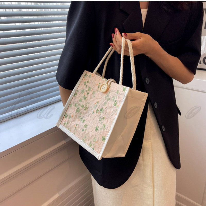 ミニトートバッグ ランチバッグ レディース キャンバスバッグ 花