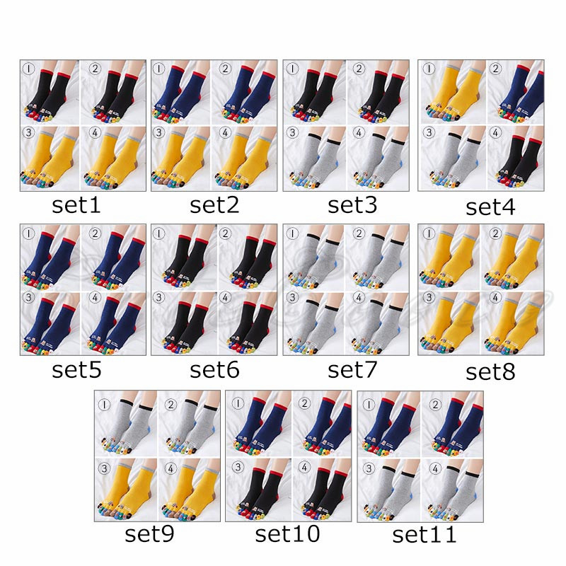 ソックス 4足セット 5本指 メンズ かわいい 靴下 破れにくい 男性用