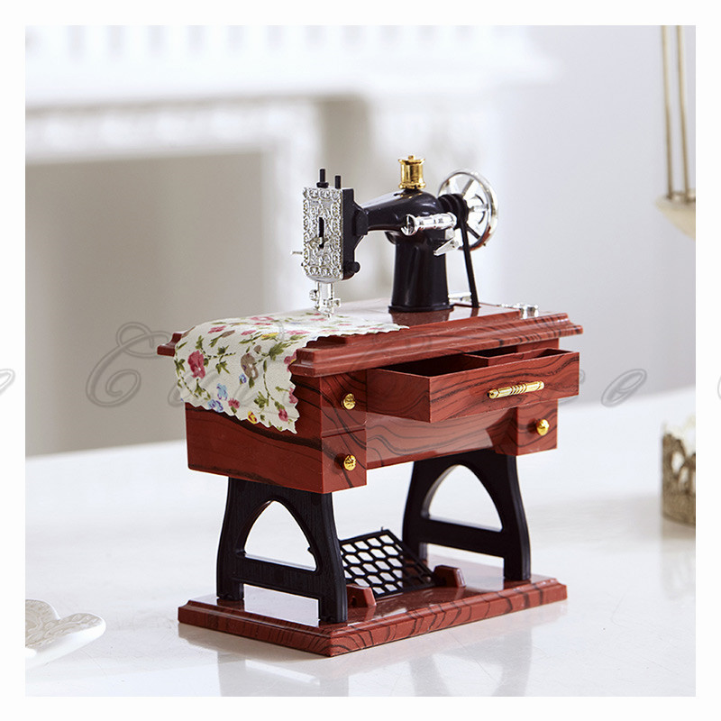 オルゴール 模型 北欧 ミシン 引き出し 置物 オブジェ プラスチック