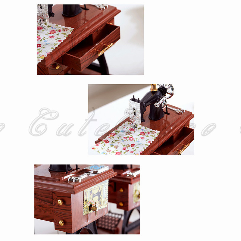 オルゴール 模型 北欧 ミシン 引き出し 置物 オブジェ プラスチック