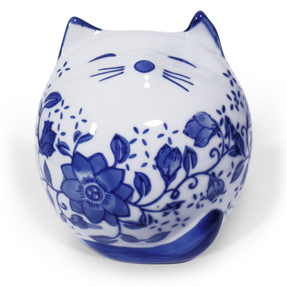 植木鉢 陶器 猫 ネコ型 まん丸猫 底穴あり イメージ画像