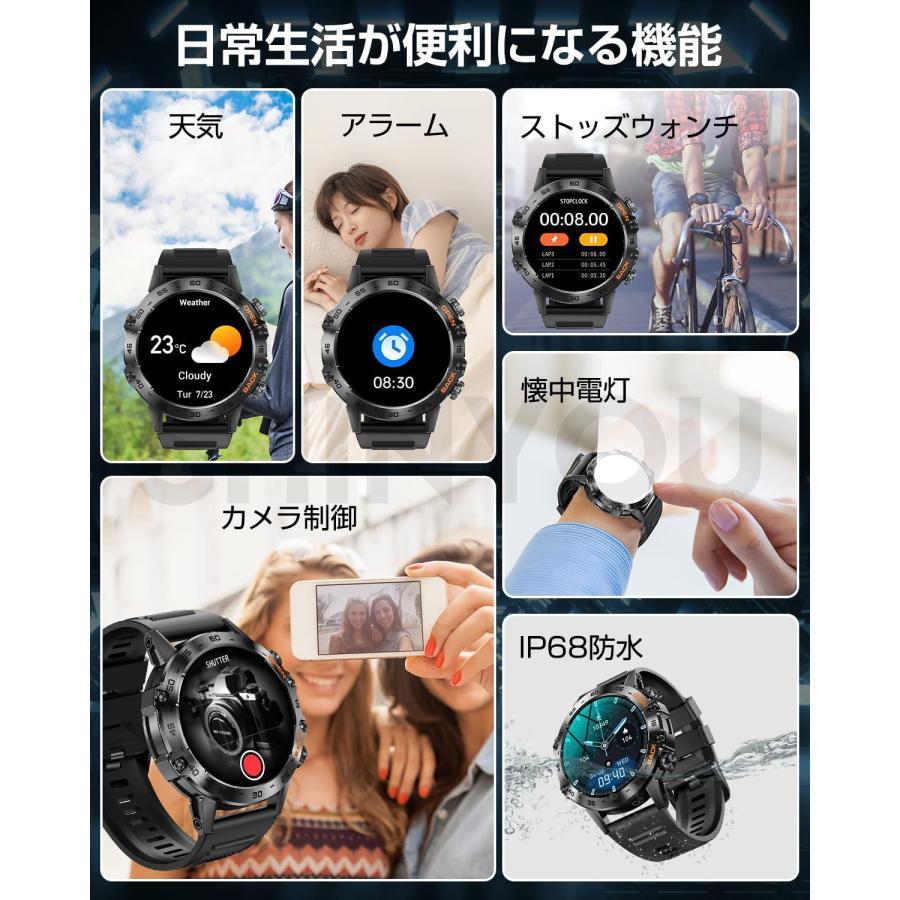 スマートウォッチ 通話機能 日本製センサー 血圧測定 Bluetooth5.2 IP68防水 Line着信通知 丸型 活動量計 腕時計 父の日 プレゼント iPhone/Android対応｜cw-store｜11