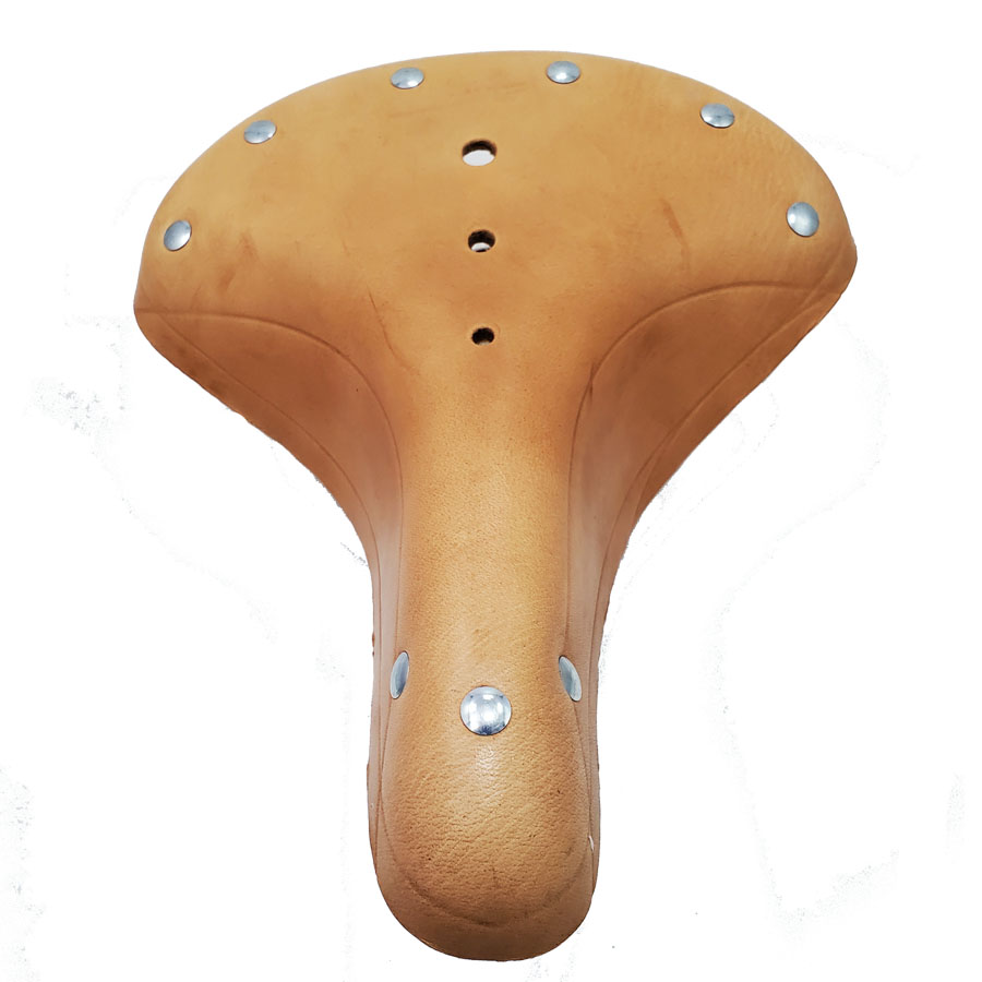 IDEALE 90 LEATHER BICYCLE ROAD SADDLE VINTAGE ALLOY flat