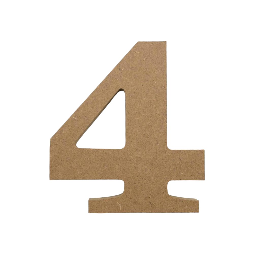 アルファベット & 数字 オブジェ 【4】 木製 MDF イニシャル