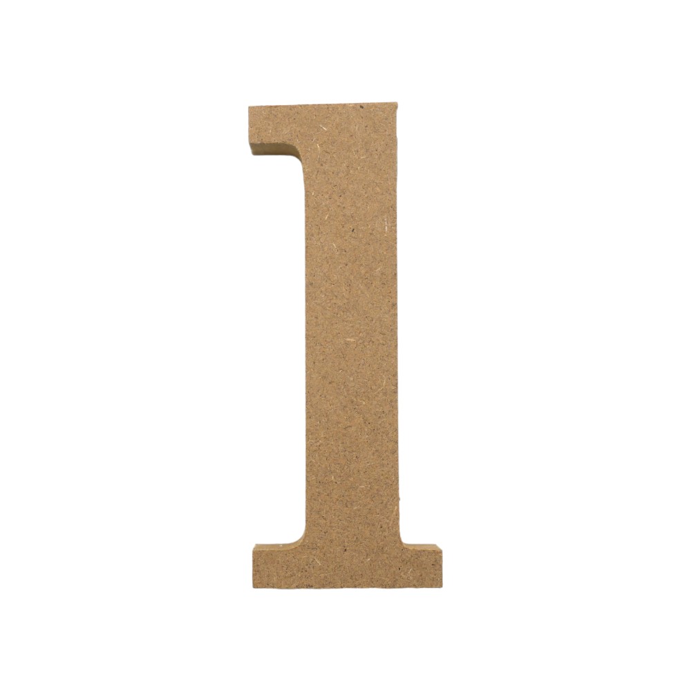 アルファベット & 数字 オブジェ 【小文字l】 木製 MDF イニシャル