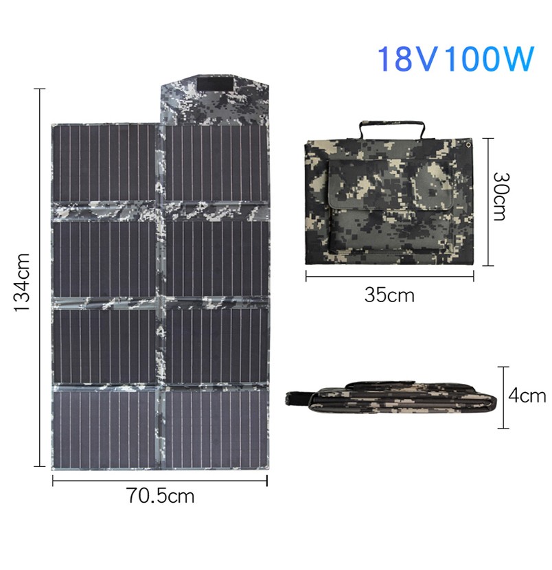 ソーラーパネル 100W 折りたたみ式 ソーラーチャージャー DC出力/USB