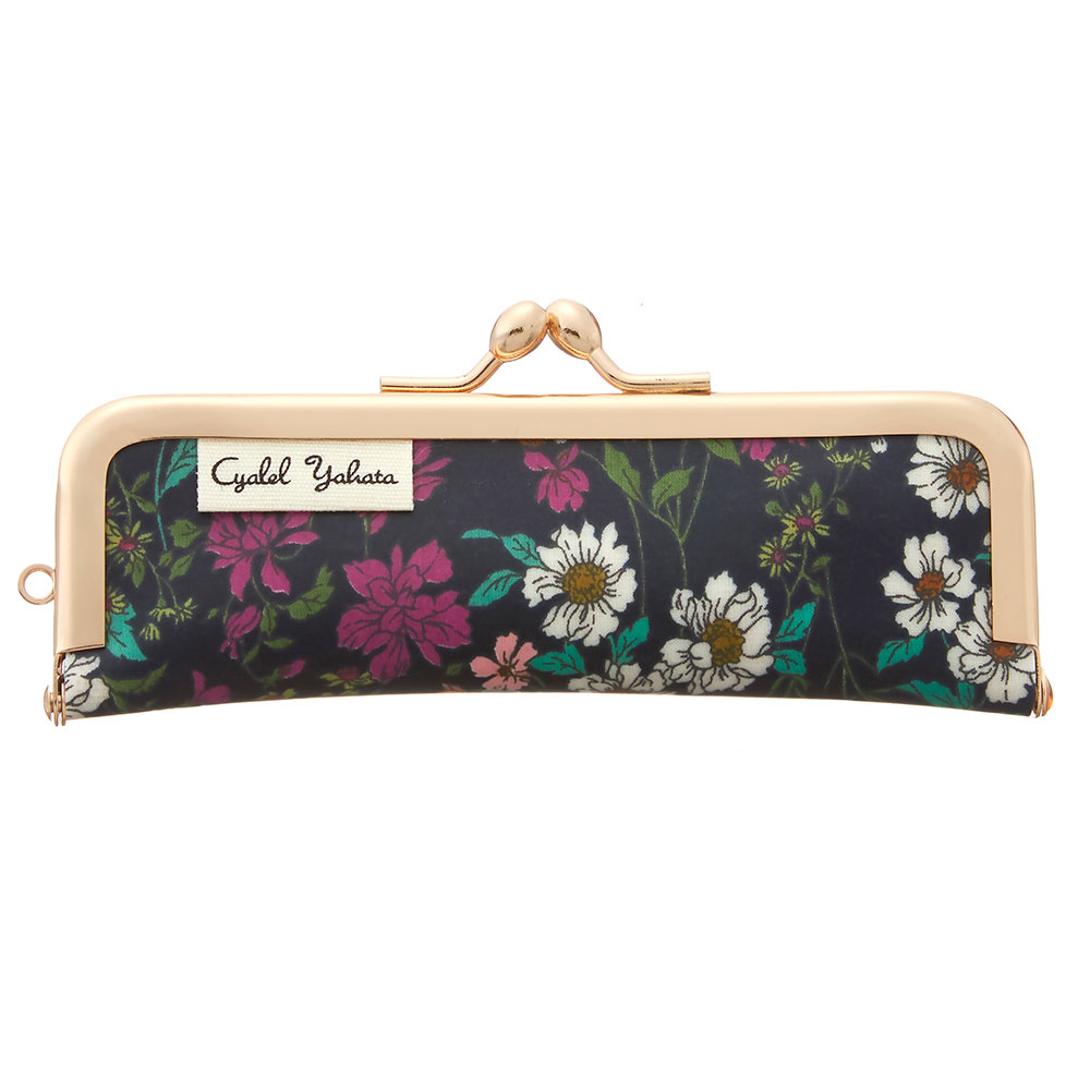 がま口 印鑑ケース ボタニカルフラワー 朱肉付き かわいい おしゃれ 花