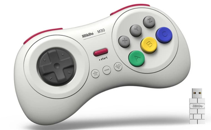 Switch2対応 コントローラー 8BitDo M30 2.4G for SEGA Genesis Mini