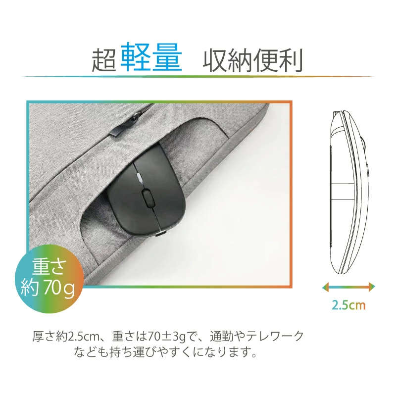 マウス Mouse コードレス ワイヤレス 無線 充電式 発行 七色 虹色