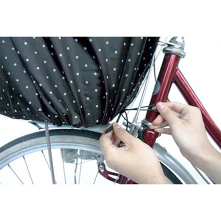 自転車 カゴカバー ファッションバスケットカバー 前カゴ用ワイド ドットブラック 大久保製作所 マルト シティサイクル 前 フロント | MARUTO（バイク、自転車） | 02