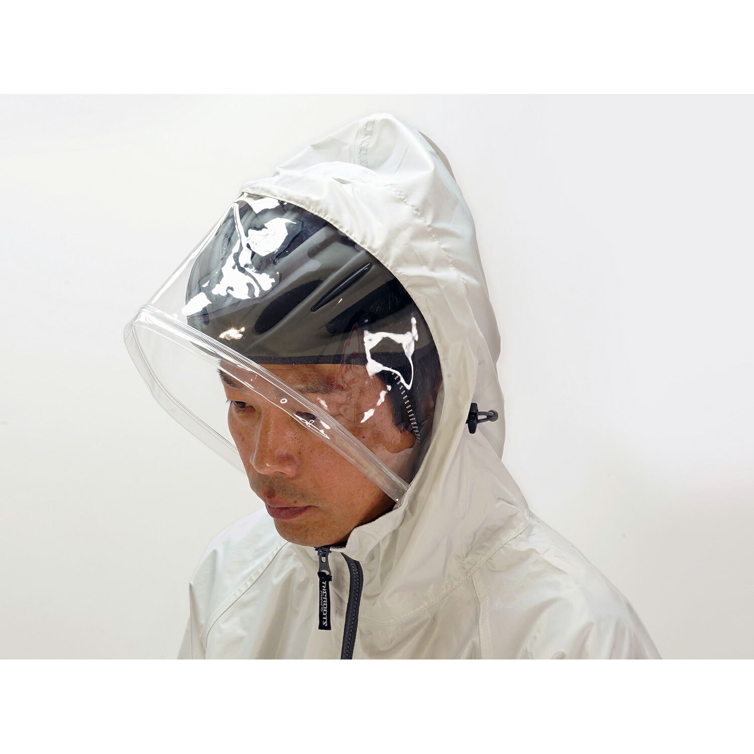 レインコート 自転車 リュックが背負える サイクルレインウェア グレー メンズ レディース ポンチョ ヘルメット 対応 バック M L LL 通勤 通学 カッパ | サギサカ | 01