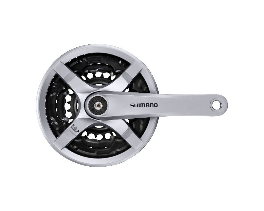 8800円以上条件付き送料無料)シマノ（SHIMANO） TOURNEY FC-TY501(シルバー)クランクセット 42/34/24T  ガード付（3x6/7/8S） :00649367:サイクルヨシダ!店 通販 