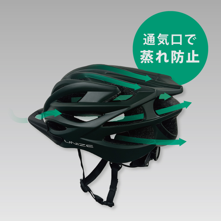 アサヒサイクル/自転車用ヘルメット UNIZE(Mサイズ:54~58cm/ブラック) 08810