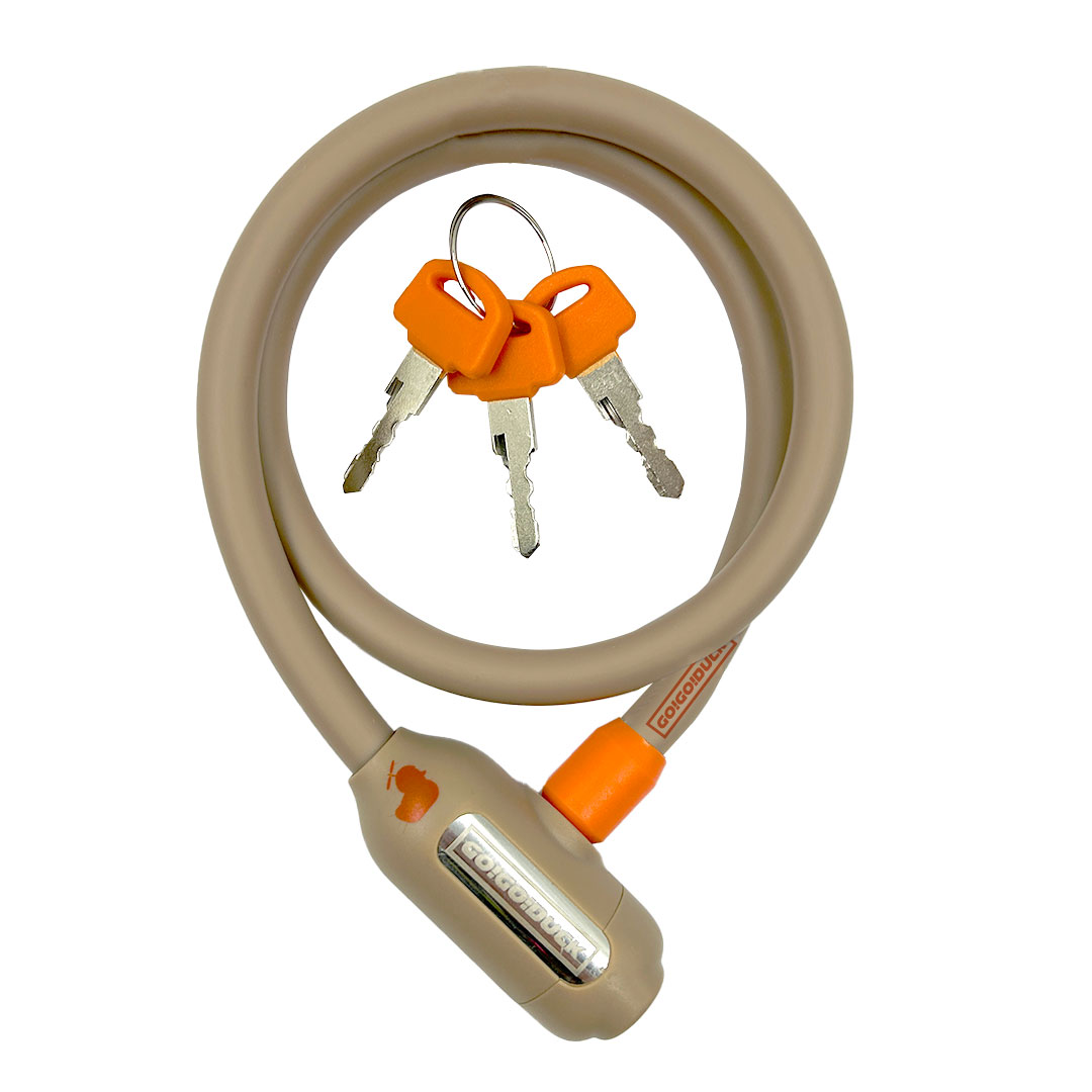 あひるロック 鍵式ワイヤー錠 60cm×10Φタイプ 自転車 防犯 盗難防止 GO