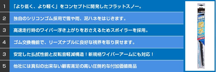 フラットシリコートスノー 雪・氷・泥を弾いて視界クリア