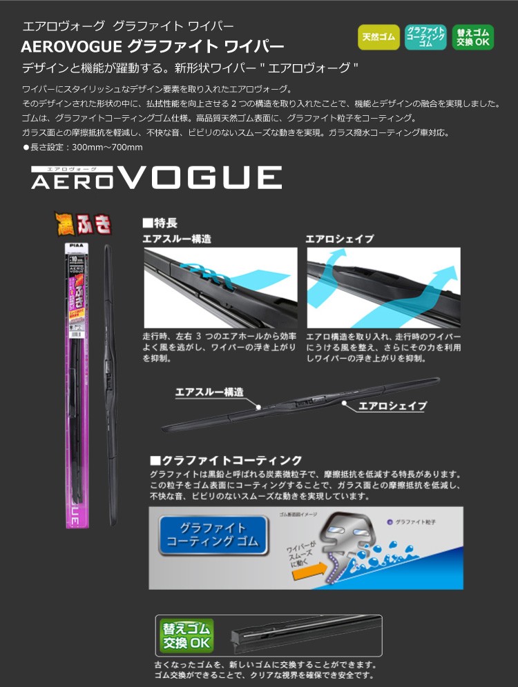  AEROVOGUE-グラファイトワイパー