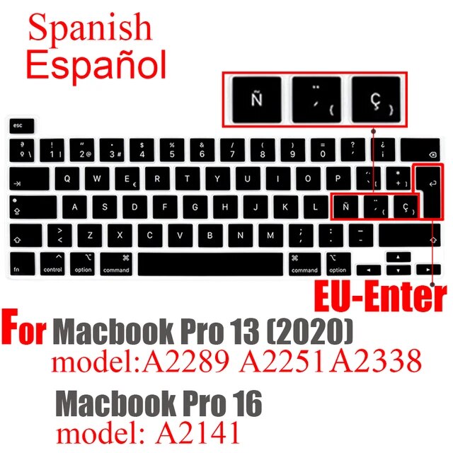 Macbook Pro13 M1 2020新pro16キーボードカバーソフト n とスペインプロテクターキーボード保護フィルムA2338 A2289｜cyukusou｜04