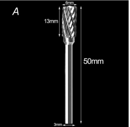 3ミリメートルシャンク描画タングステン超硬フライスカッターの回転工具のburrダブルダイヤモンドカットロータリーdremel金属木材エレキ研削｜cyukusou｜10