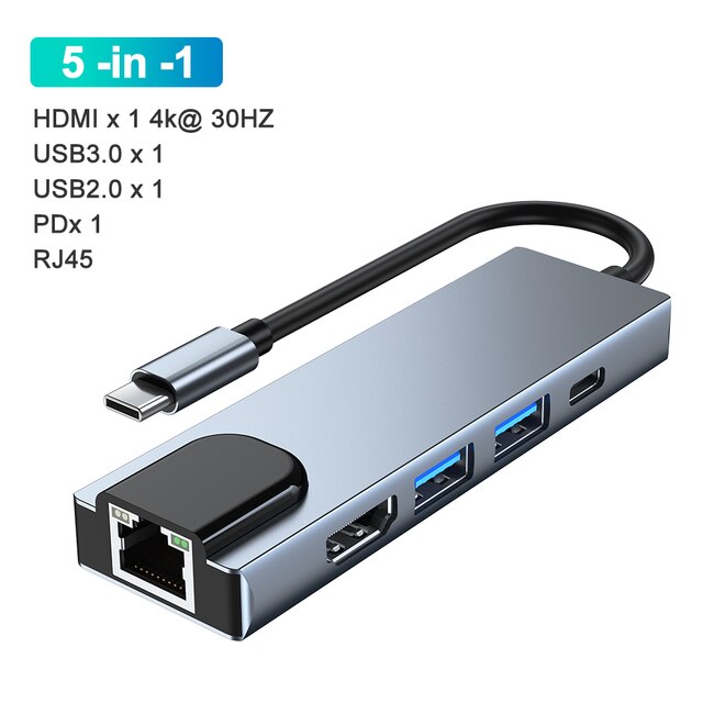 USB Type-Cハブアダプター,USB Type-Cスプリッター,4K,HDMI 3 0ハブ,マルチUSB 3.0 otg,SDカードリーダー,r｜cyukusou｜05