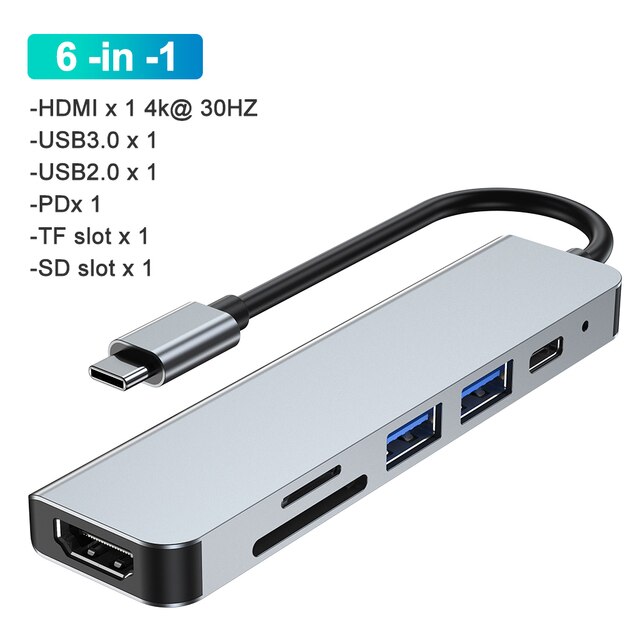 USB Type-Cハブアダプター,USB Type-Cスプリッター,4K,HDMI 3 0ハブ,マルチUSB 3.0 otg,SDカードリーダー,r｜cyukusou｜03