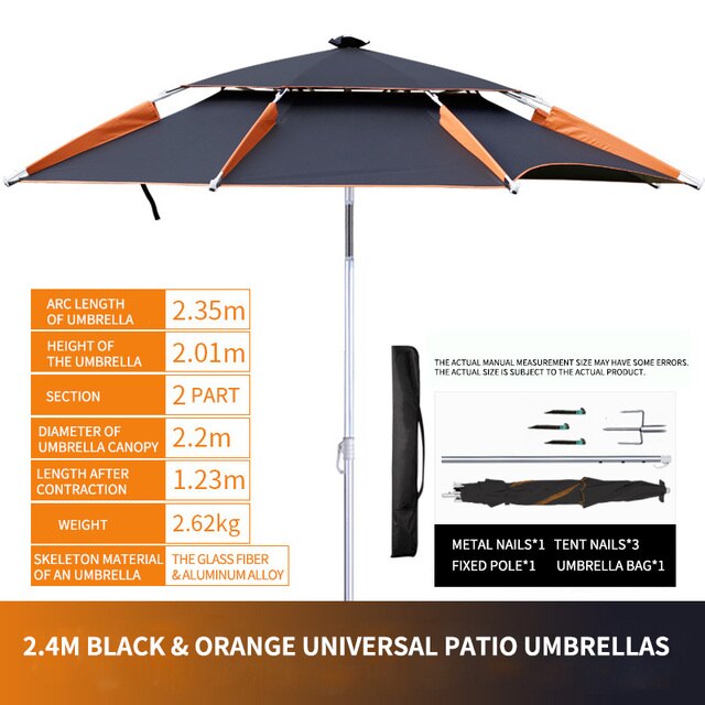 公式通販にて購入新品 屋外釣り傘，キャンプ用の取り外し可能な日よけ，ビーチ用の防雨傘，1.8-2.6m