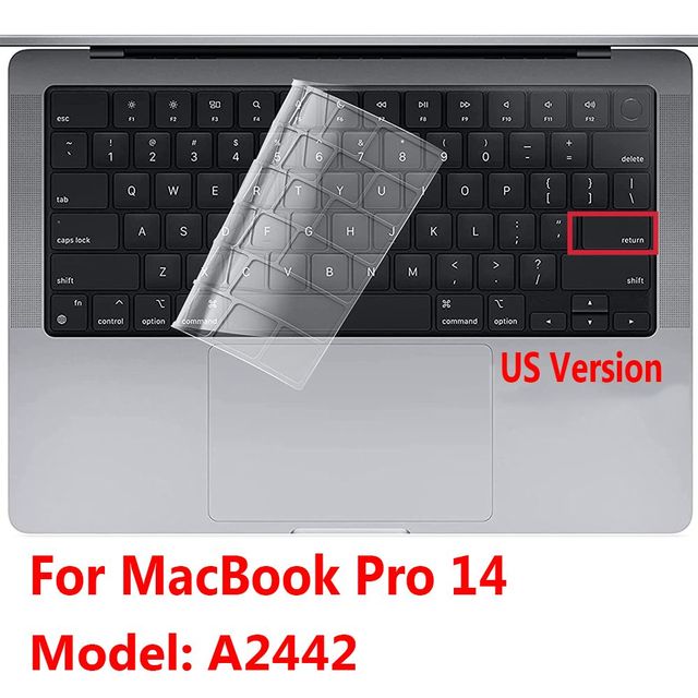 Macbook pro 2021インチm1max a2442 a2485用の超薄型防水tpuキーボードプロテクターフィルム｜cyukusou｜04