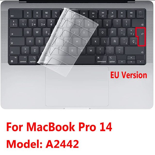 Macbook pro 2021インチm1max a2442 a2485用の超薄型防水tpuキーボードプロテクターフィルム｜cyukusou｜02